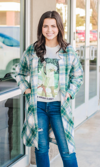 Christmas Tree Lighting Long Line Shacket