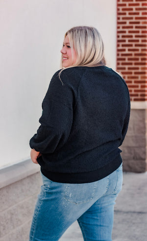 Home Away from Home Cozy Sweater in Black