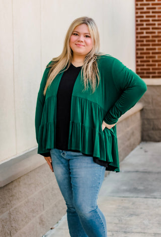 Dress It Up Cardigan in Hunter Green