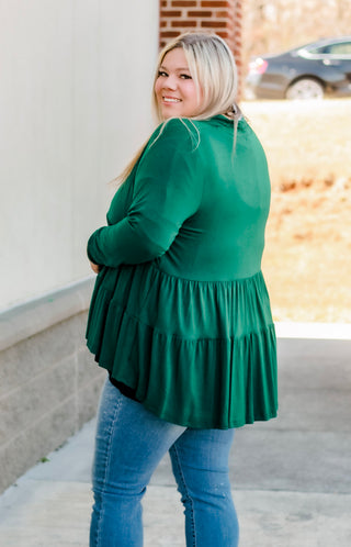Dress It Up Cardigan in Hunter Green