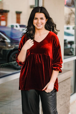 Under the Mistletoe Velvet Top