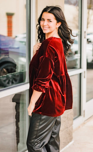 Under the Mistletoe Velvet Top