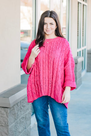 Winter Days Cozy Sweater in Pink
