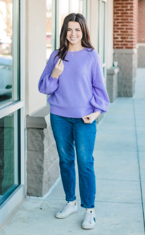 Home Away from Home Cozy Sweater in Lilac