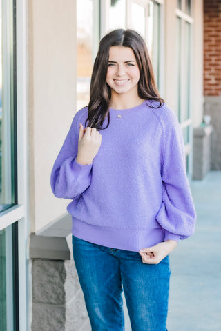 Home Away from Home Cozy Sweater in Lilac