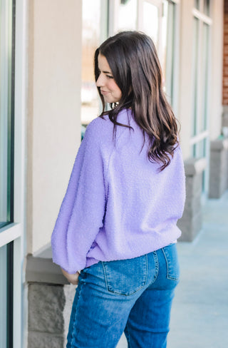 Home Away from Home Cozy Sweater in Lilac