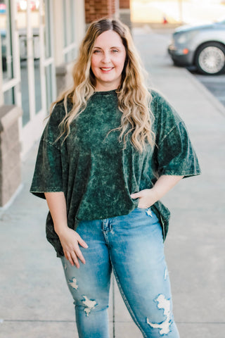 Say You Will Mineral Washed Tee in Army Green
