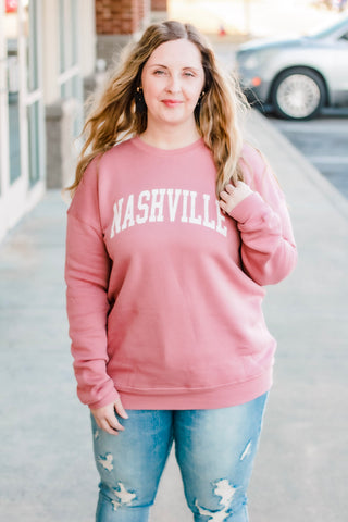 Nashville Graphic Sweatshirt in Mauve