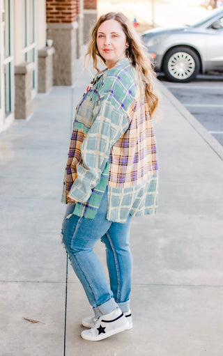 Butter Mint Good Flannel Top