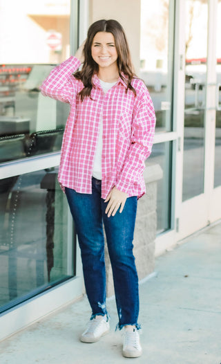 Pretty in Pink Plaid Blouse