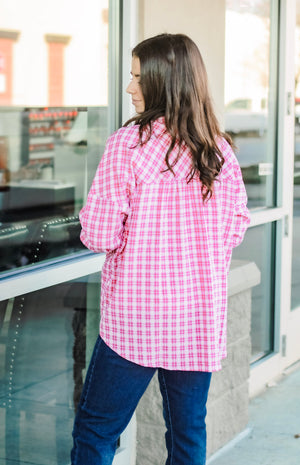 Pretty in Pink Plaid Blouse