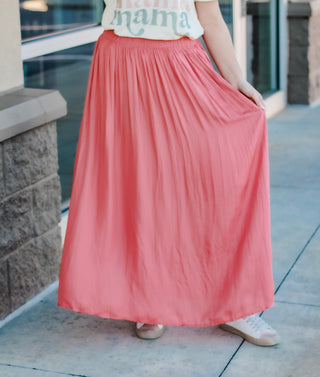 Dressed for Success Maxi Skirt in Rosewood