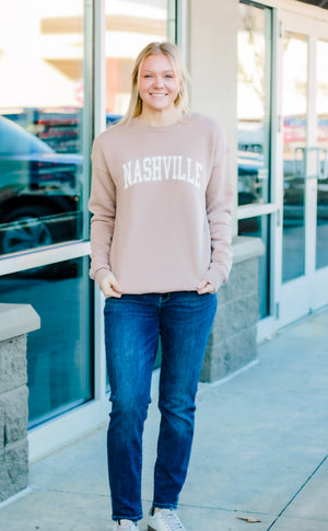Nashville Graphic Sweatshirt in Tan