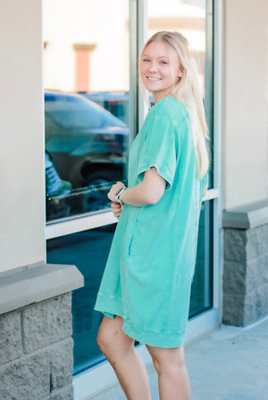 On the Town Dress in Aqua