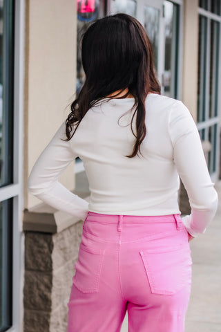 You Flatter Me Scoop Neck Top in White
