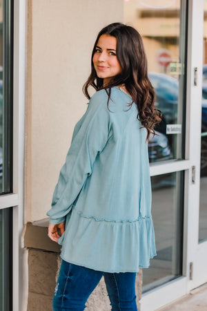 Finding Forever Dusty Blue Tunic Top
