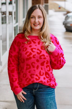 The Penelope Plush Sweater in Pink Punch