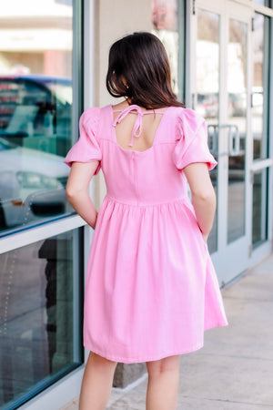 She's Sassy Pink Denim Dress