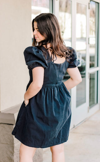 She's Sassy Black Denim Dress