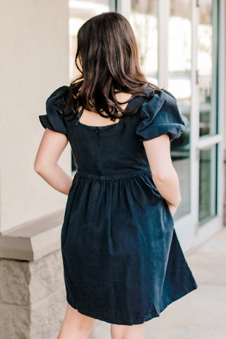 She's Sassy Black Denim Dress
