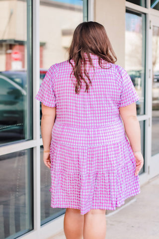 Gingham Girl Purple/Blue Dress