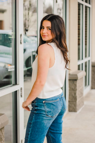 All For This Ribbed Tank in Ivory