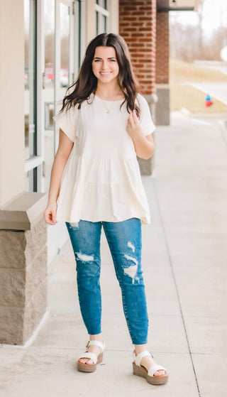 French Riviera Tiered Top in Cream