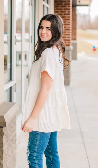 French Riviera Tiered Top in Cream