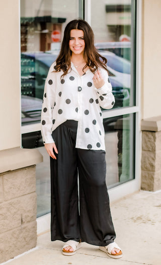Darling Dot Button Up Top