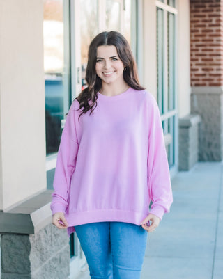So Happy for Spring Ribbed Top in Lilac
