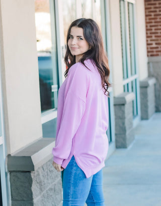 So Happy for Spring Ribbed Top in Lilac