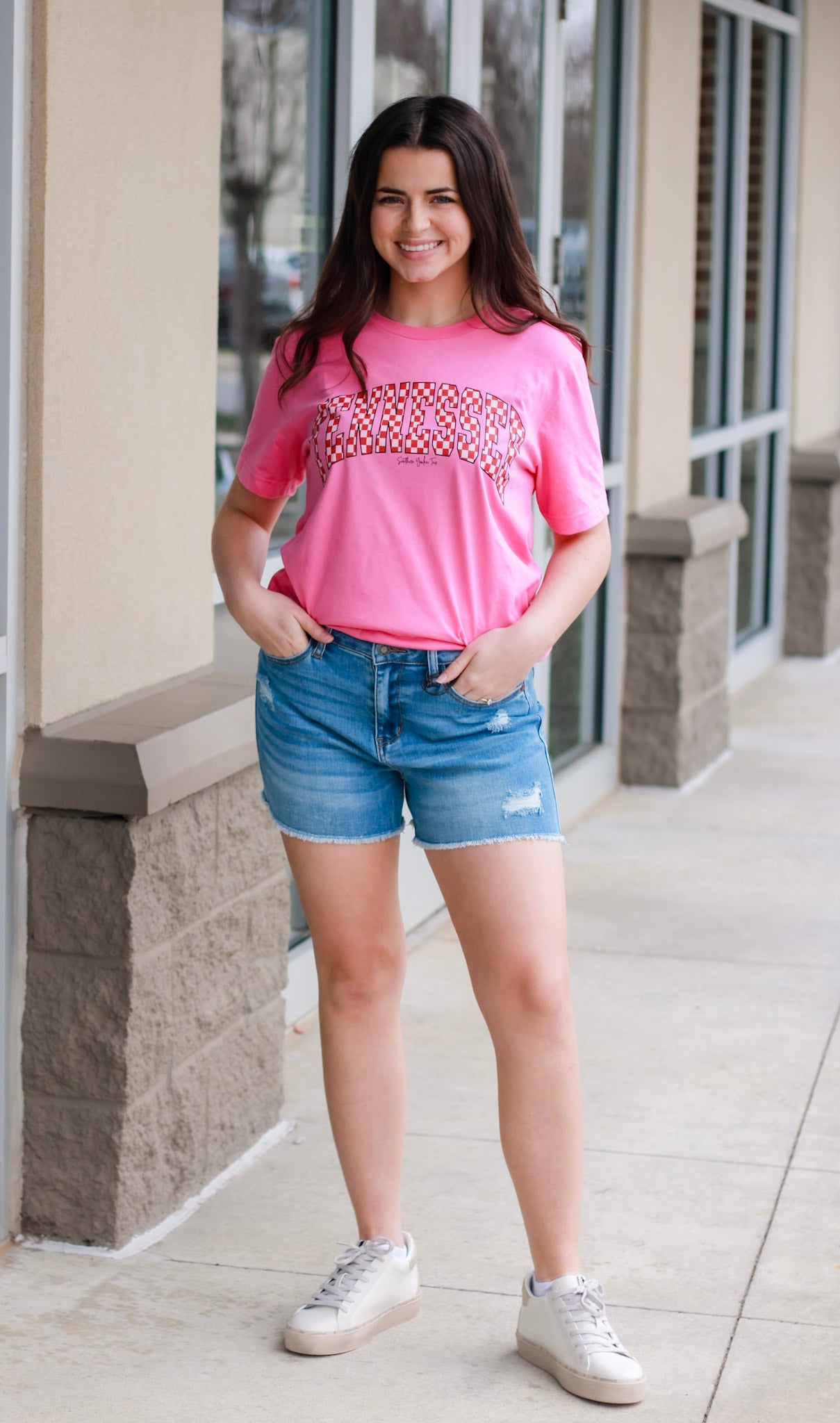 Charity Pink Checkered Tennessee Tee