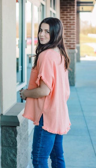 All for Love Top in Pale Coral