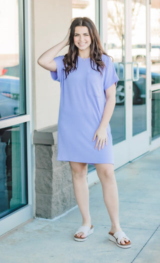 Ribbed Forever Dress in Lavender