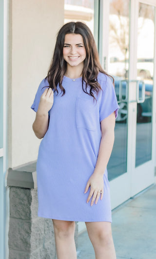 Ribbed Forever Dress in Lavender