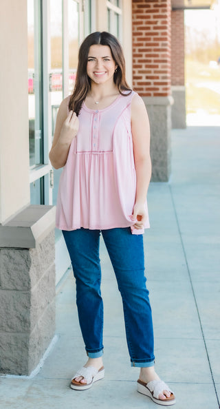 Pleased to Meet You Pink Tank