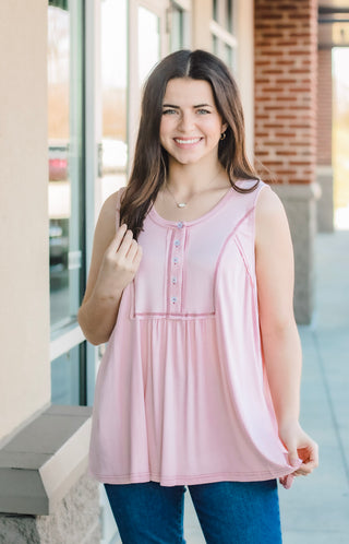 Pleased to Meet You Pink Tank