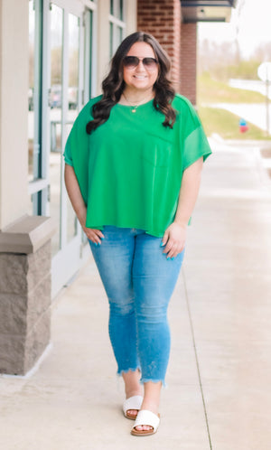 Counting Down to Vacay Kelly Green Top