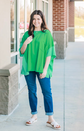 Counting Down to Vacay Kelly Green Top