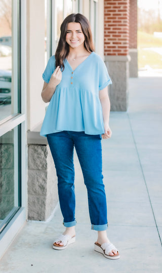 Soft and Kind Top in Baby Blue