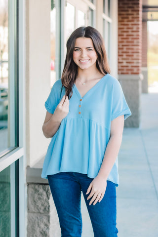 Soft and Kind Top in Baby Blue