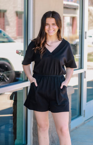 On the Daily Romper in Black