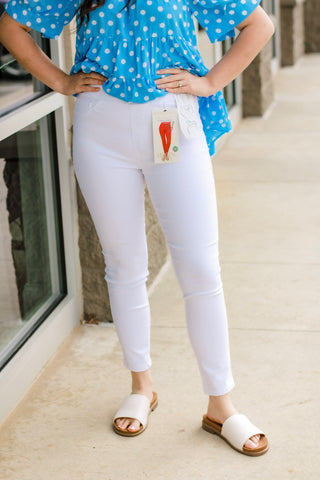 Sound Style Pull on Jeans in White