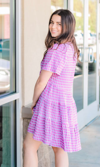 Gingham Girl Purple/Blue Dress