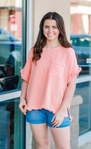 All for Love Top in Pale Coral