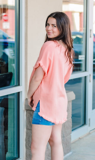 All for Love Top in Pale Coral