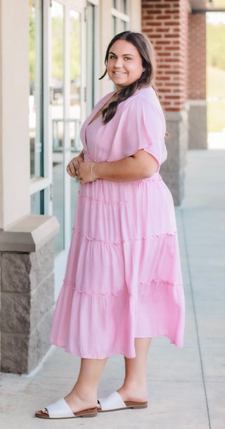 Time to Breathe Dress in Rose Pink