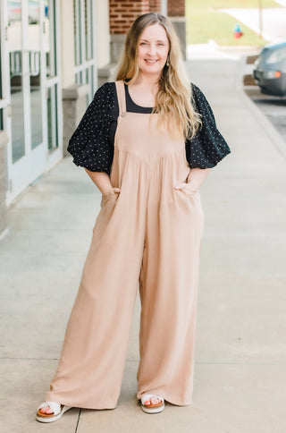 All I Can Handle Jumpsuit in Tan