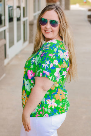 Island Vacation Floral Blouse