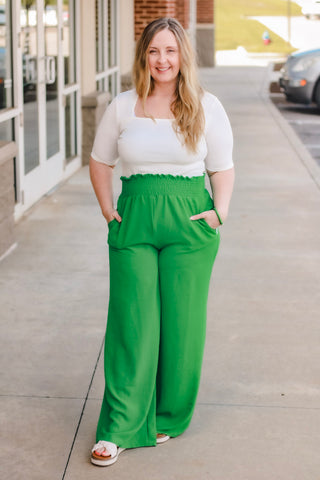 Cute in Comfort Pants in Kelly Green